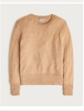 J. Crew Heather Camel Tan XXS Cashmere Classic-fit Crewneck Sweater BA400